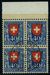 40 (+10) C. Pro Juventute 1922, Oberrand-4er-Block mit dem ...